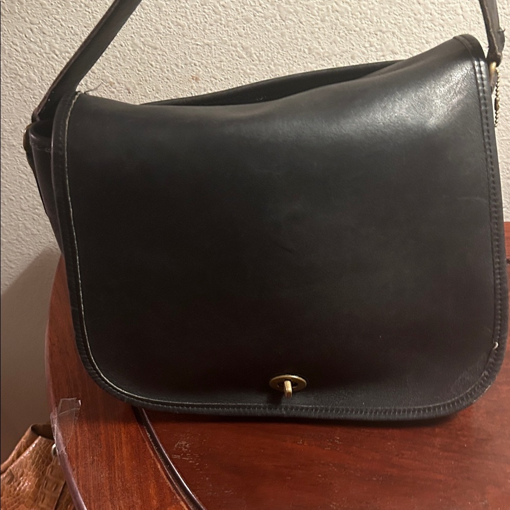 Coach Black Leather Saddle Shoulder Bag - Picture 3 of 13